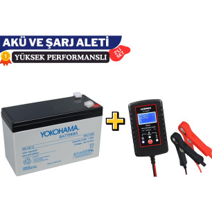 YOKOHAMA 12V 7.2 AH VE Ucomen 6/12V 2A Siyah Akü Şarj Cihazı YOKOHAMA 12V 7.2 AH VE Ucomen 6/12V 2A Siyah Akü Şarj Cihazı